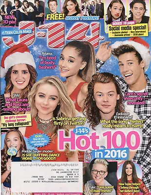 J-14 MAGAZINE ~ January 2016 ~ Harry Styles Ariana Selena ~ E-5-3 • $9.99