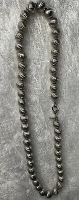 Vintage MONET Silver Tone Ball Beaded Necklace 15” Signed • $15.99