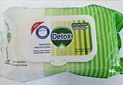 £6.99 • Buy Anti-Bacterial Detox Wet Wipes For Skin And Surface. (Pack Of 120 Wipes)