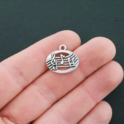 6 Musical Charms Antique Silver Tone Terrific Detailing - SC1838 • $4.99