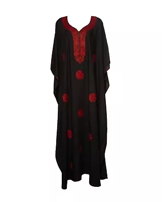 Kaftan Dres (Black With Red Flowers) • $129
