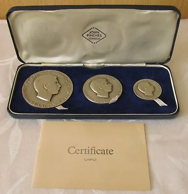£195 • Buy Prince Charles Investiture 1969 John Pinches 3 Silver Medal Set In Box