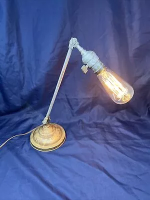 Antique FARIES Industrial Adjustable Articulating Work Light Lamp Base MARKED • $149.99