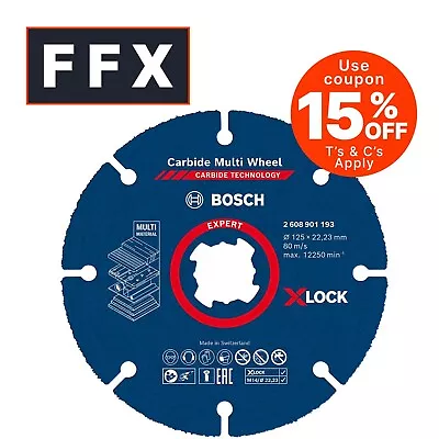 Bosch Professional 125 X 22.23 X 1.0mm X-LOCK Carbide Multi Wheel Cutting Disc • £14.65