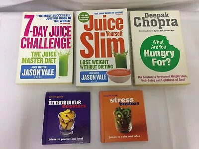 X5 Books-Jason Vale-7 Day Juice Challenge & Juice Yourself Slim/Deepak Chopra • £9.99