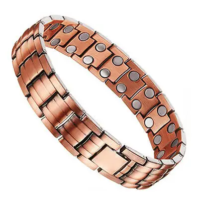 Pure Copper Magnetic Bracelet Men Women Arthritis Pain Relief Balance Energy  • $35.10