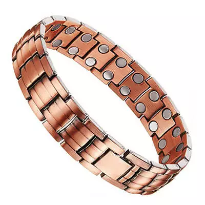 Pure Copper Magnetic Bracelet Men Women Arthritis Pain Relief Balance Energy MAX • $31.17