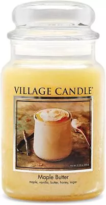 Village Candle Maple Butter Large Glass Apothecary Jar Scented Candle 21.25 Oz • $28.69