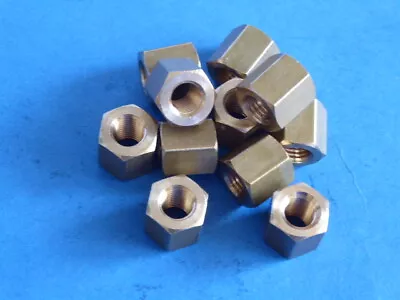 £15.75 • Buy 5/16- 3/8  Tall Brass UNC - UNF Exhaust Manifold Nuts Various Lengths Supplied