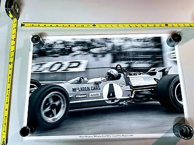 Poster Vintage 1969 F1 Bruce McLaren M7A Monaco • $15