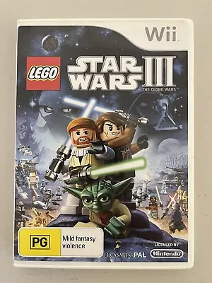 LEGO Star Wars III - The Clone Wars Nintendo Wii Video Game (FREE POSTAGE) PAL • $17.99