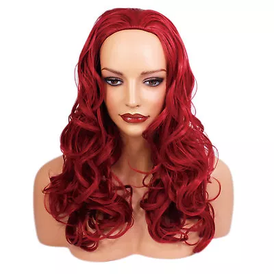 Ladies 3/4 Half Wig Pillar Red Curly 22  Heat Resistant Synthetic Hair • £15.99