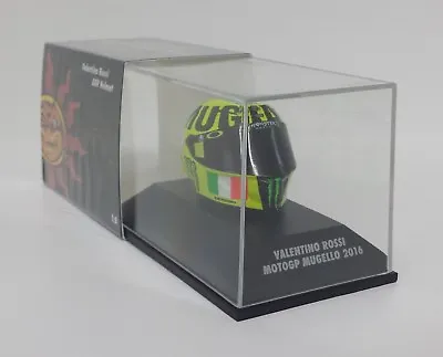 MINICHAMPS Valentino Rossi Model Diecast Helmet AGV 1/8 Motogp Mugello 2016 • £36.43