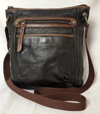 The SAK Women’s Crossbody Handbag Pebbled Genuine Leather Brown Trim Medium • $18
