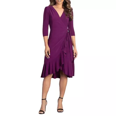 Kiyonna Dress Womens Large Purple Wrap • $50