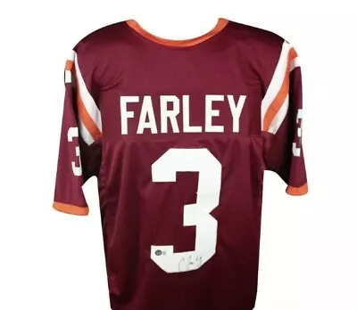 Caleb Farley Autographed Virginia Tech Custom Football Jersey - BAS COA • $59.99