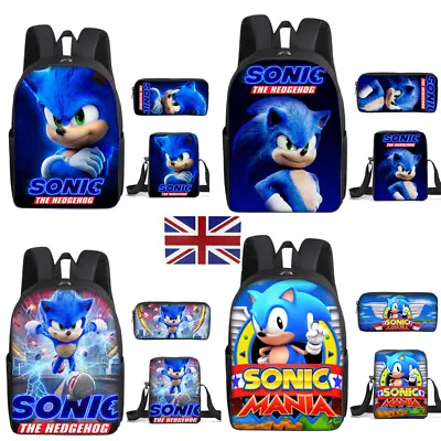 £19.99 • Buy Sonic The Hedgehog Kids Backpack Leakproof Lunch Box Shoulder Bag Pen Case Lots