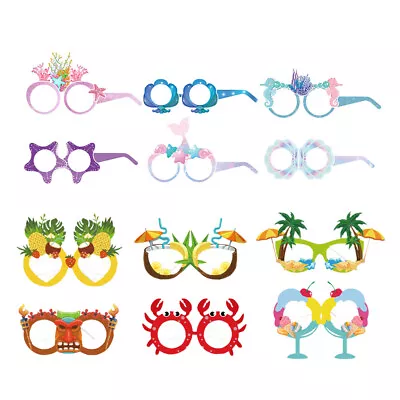  12 Funny Tropical Glasses Luau Party Sunglasses Pineapple Cocktail Eyeglasses • £6.74