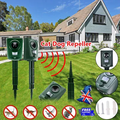 Ultrasonic Animal Repeller Rat Bird Cat Scarer Pest Dog Possum Control Garden • $16.50