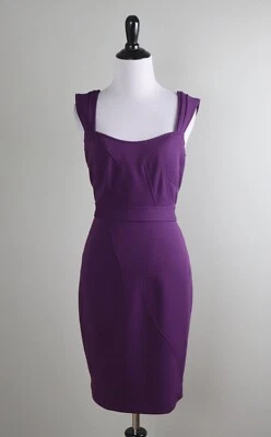 $39.99 • Buy ZAC POSEN Z Spoke New York $480 Solid Purple Lined Sheath Dress Size 8