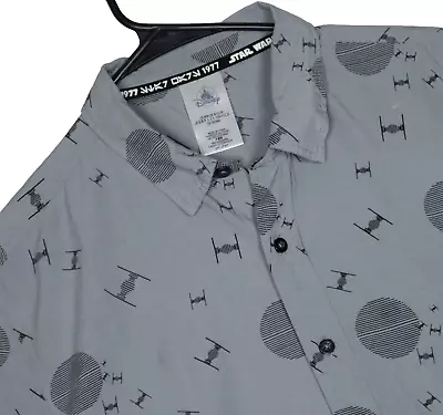 Disney Star Wars 1977 Tie Fighter Button Up Shirt Size Medium Men's • $23.99