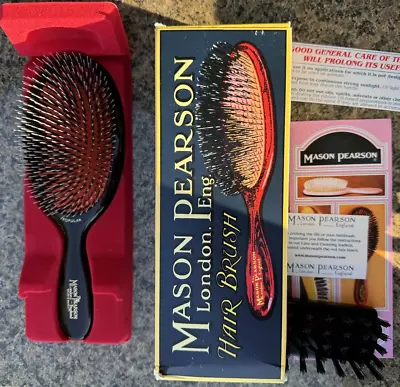 Mason Pearson BN1 Large Size Popular Bristle & Nylon Hairbrush Dark Ruby Openbox • $179.99