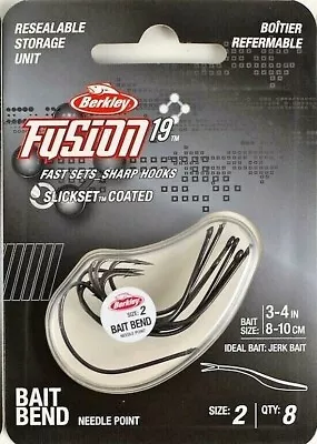 Berkley Fusion19 Bait Bend Kahle Hook Smoke Satin Size 2 8 Count - NIP • $6.49