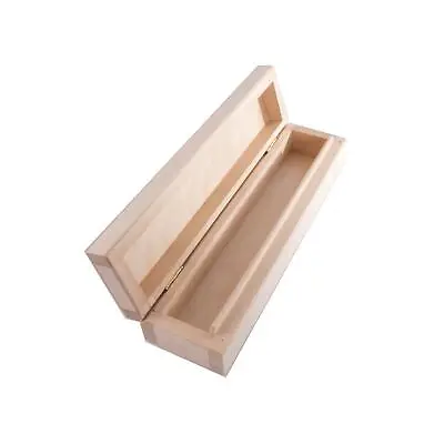 £9.95 • Buy Wooden Pencil Holder Case Gift Box | 19.5x5x4cm | Plain Blank Wood To Decorate