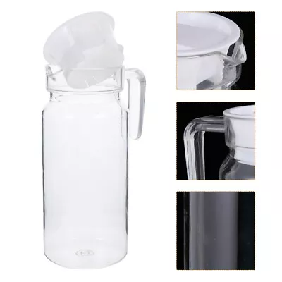 0.8L Clear Water Jug With Lid For Iced Tea Beverage Lemonade Coffee • £15.99