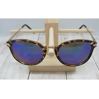 J.Crew Cat Eye Like Sunglasses Blue Lens Reflective Tortoise Brown Gold Frame  • $23.97