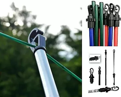 Heavy Duty Telescopic Washing Line Pole Extendable Clothes Pole Clothes Prop UK • £8.54