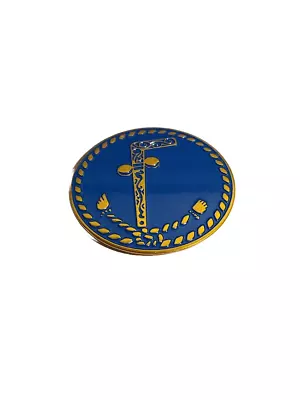 Mason Two Ball Cane  Car Emblem Freemason Car Tag Symbol Decal Blue Brand New • $10.95