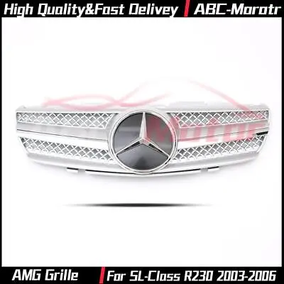For Benz SL-Class R230 2003-06 SL350 SL500 SL600 Chrome AMG Style Grille W/Star • $159