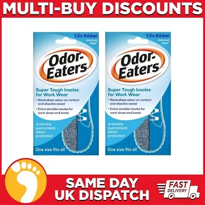 Odor-Eaters Super Tuff Insoles | Charcoal Layer | Odour Control & 2 Pair Pack • £9.99