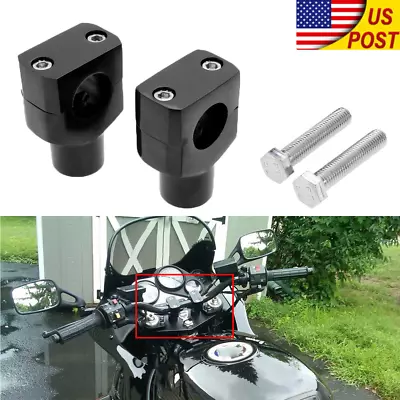 Black 1  Handlebar Risers For Suzuki Marauder VZ 800 1600 Savage LS 650 Chopper • $41.35