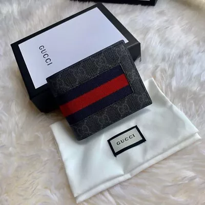 $129 • Buy Gucci GG Men Canvas Ribbon Wallet