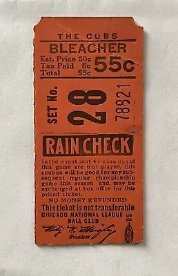 Vintage Chicago Cubs Baseball Ticket Stub 1930’s Wrigley Field History • $44.10