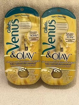 Gillette Venus & Olay Pack Includes(1 Razor 1 Cartridge + Shower Hook) Lot Of 2 • $24.99