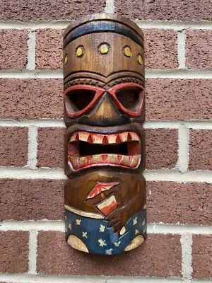 £11.99 • Buy ChiselCraft 30cm Tiki Mask Tribal Art Wall Hanging Plaque Maori Style Party Man