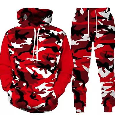 Tracksuit Camouflage Jacket Set Men's And Casual Pants Mens Camo Sweat Jogger :) • $34.99