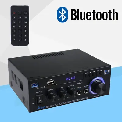 AK45 2Channel Bluetooth Mini HIFI Power Amplifier Audio Stereo Amp Home Car FM • $34.91
