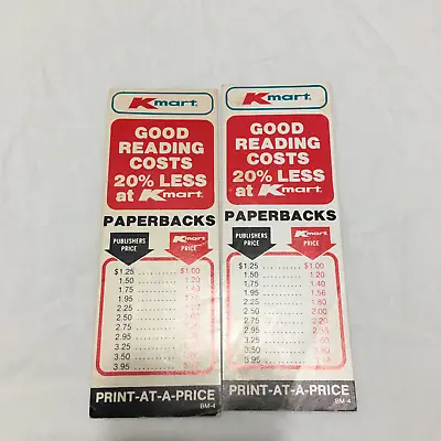 Vintage Kmart Advertising Good Reading Cost Less Paperback Price List Bookmarks • $19.95