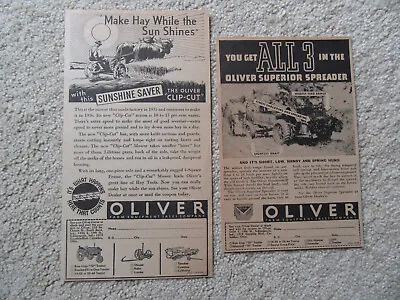Oliver Superior Spreader The Oliver Clip-Cut Mower Horse-Drawn Print Ad • $10