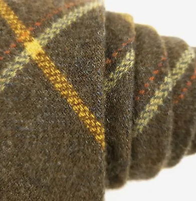 ETRO Cashmere & Wool Tweed Tie 3.5  Brown & Green Plaid • $50