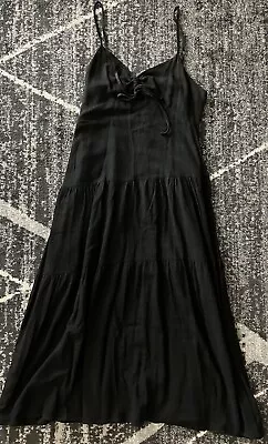 Tiered Black Maxi Dress Size 16 • $40