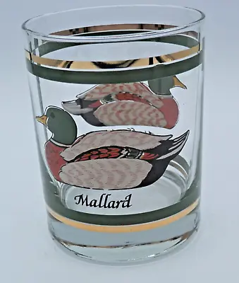 1970S Vintage Libbey Glass Mallard Duck 4” Bar Whiskey Lowball Old Fashioned • $12