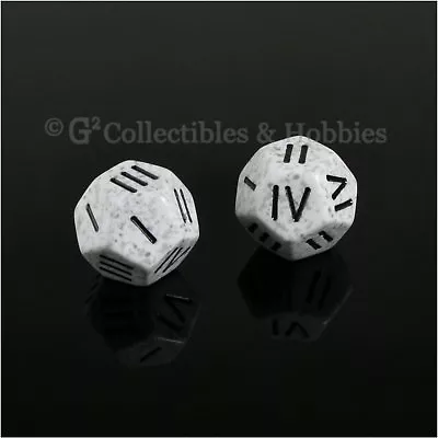 NEW 2 Roman Numeral D4 12 Sided RPG Dice Arctic Camo Speckled Game Die Chessex  • $2.99