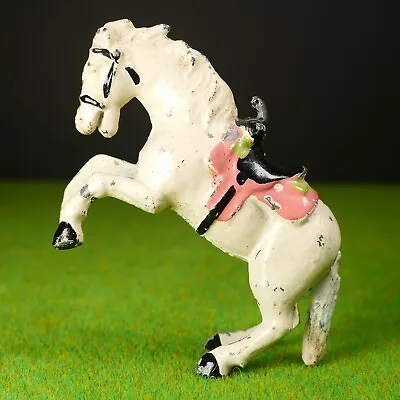 White Rearing Charbens Horse - Fantastic Vintage Cowboy & Indians Lead Figure • £24.99