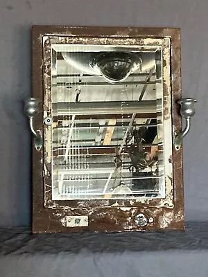 Vtg Mid Century Metal Recessed Medicine Cabinet Chrome Sconces Old Hotel 467-21E • $195