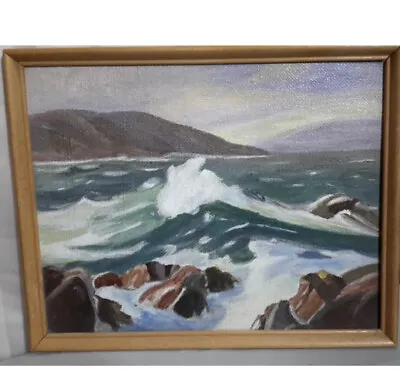 Vintage Plein Air Seascape Post Impressionist Painting - 11 X 14” - Framed • $165